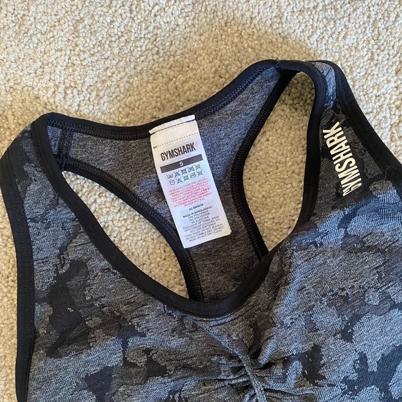 Gymshark adapt seamless black camo racer back sports bra small - Picture 6 of 7